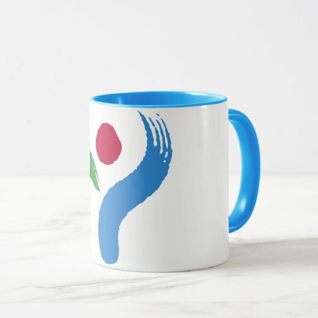 Black Combo Mug with flag of Seoul, South Korea Tasse (VorderseiteRechts)