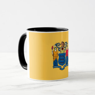 Black Combo Tasse mit der Flagge New Jersey, USA