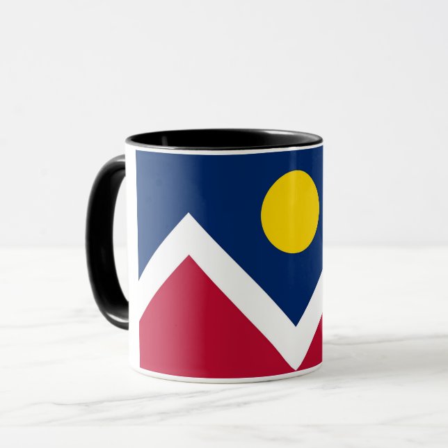 Black Combo Tasse mit der Flagge von Denver, USA (Vorderseite Links)