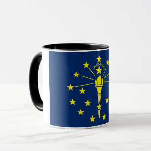 Black Combo Tasse mit der Flagge von Indiana, USA