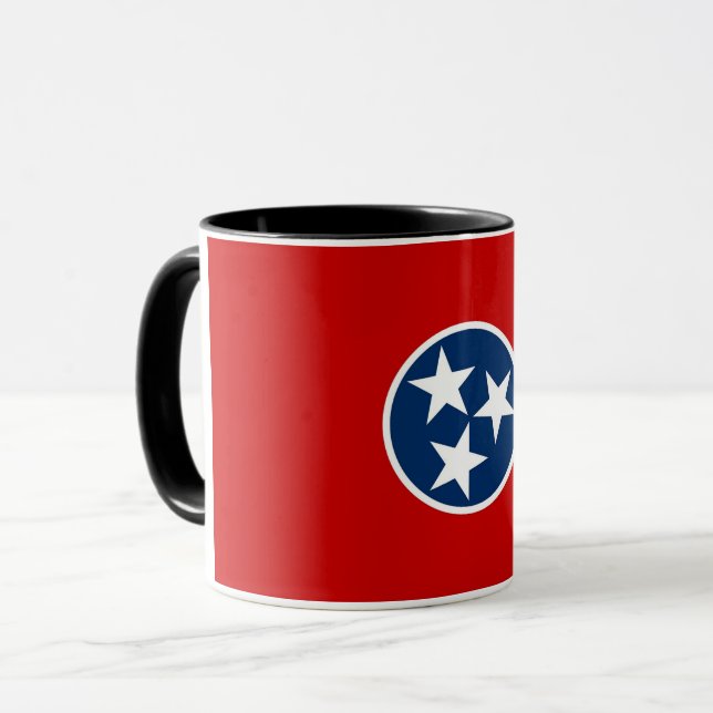 Black Combo Tasse mit der Flagge von Tennessee, US (Vorderseite Links)