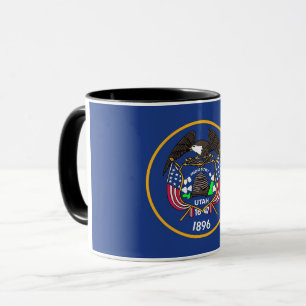 Black Combo Tasse mit der Flagge von Utah, USA