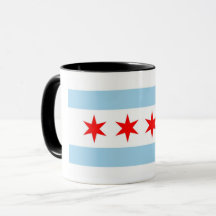 Black Combo Tasse mit Flagge Chicagos, USA