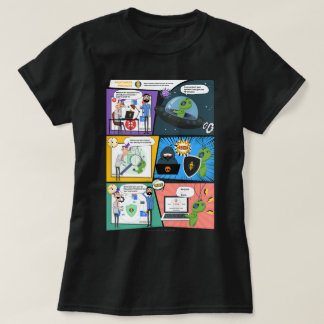 Black Comic Greenie Protector Woman T - Shirt