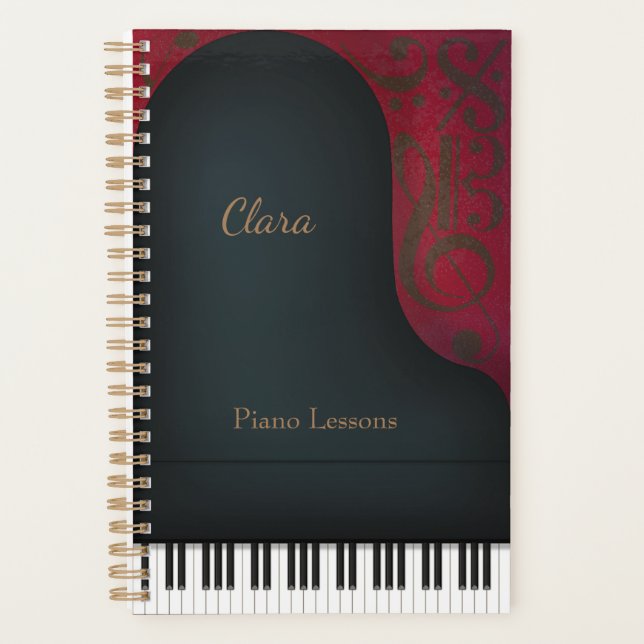 Black Concert Grand Piano Musician's Custom Planer (Vorderseite)