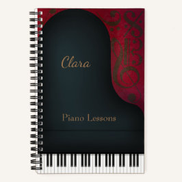 Black Concert Grand Piano Notizbuch