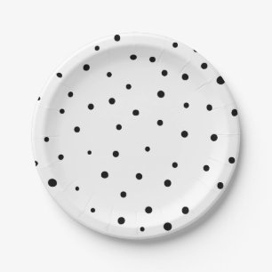 Black Confetti Dots Moderne Paper Teller