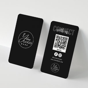 Black Connect mit US Social Media QR Code Visitenkarte