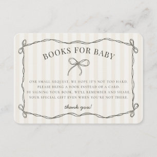 Black Coquette Bow Beige Duschbücher für Baby Begleitkarte