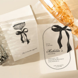 Black Coquette Bow Birthday Invitation Einladung