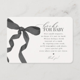 Black Coquette Bow Books for Baby Einladungen