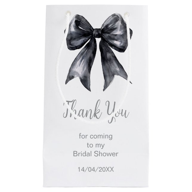 Black Coquette Bow Brautparty Kleine Geschenktüte (Vorderseite)