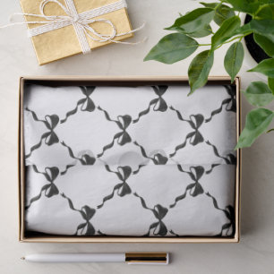 Black Coquette Bow Diamond Muster Seidenpapier