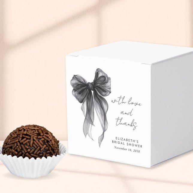 Black Coquette Bow Watercolor Brautparty Geschenkschachtel (Von Creator hochgeladen)