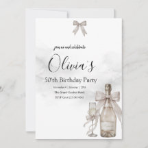 Black Coquette Minimalist Elegant 50. Geburtstag