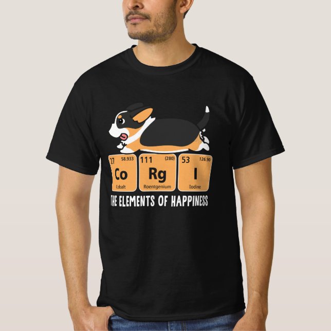 Black Corgi die Elemente des Glücks Pediotric ta T-Shirt (Vorderseite)