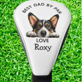 Black Corgi Peeking Puppy angepasst Golf Headcover