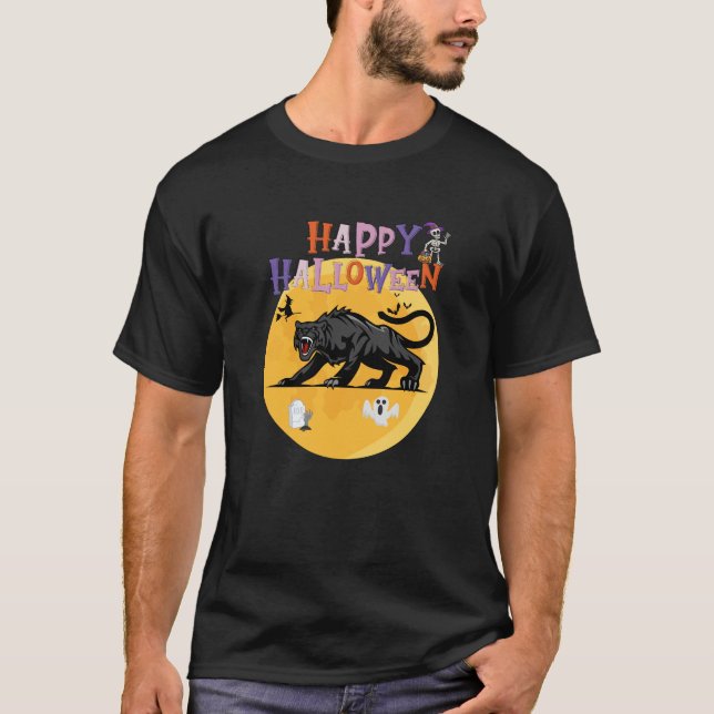 black cougar on halloween night T-Shirt (Vorderseite)