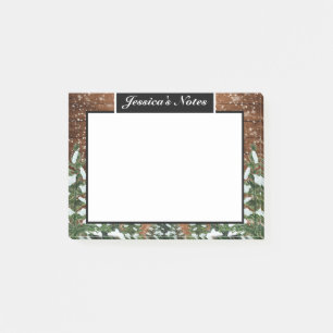 Black Country Snowy Wood & Forest Pine Custom Post-it Klebezettel