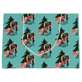 Black Couple First Christmas Wrapper Große Geschenktüte