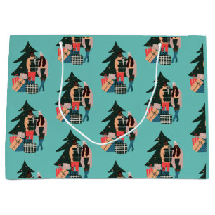 Black Couple First Christmas Wrapper Große Geschenktüte