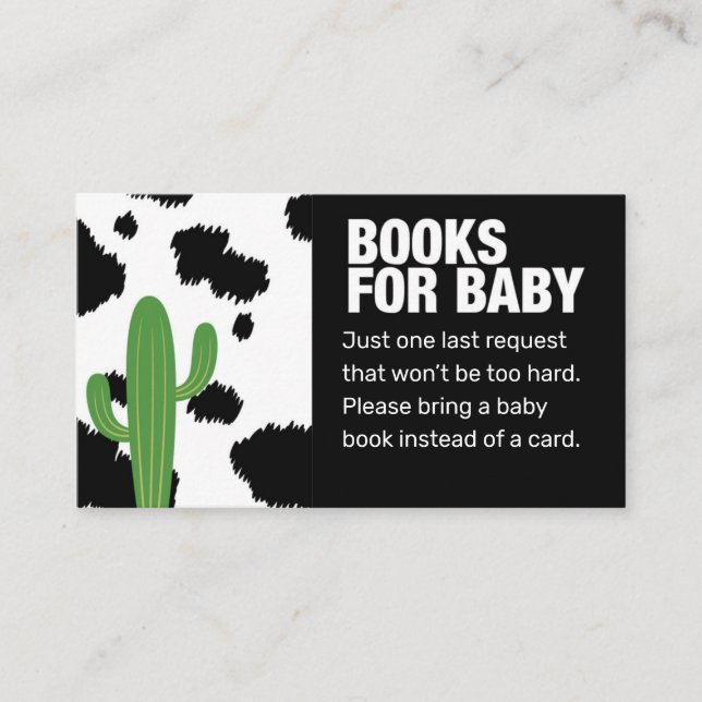Black Cow Print Bringen Sie ein Babyduschenspiel m Begleitkarte (Vorderseite)