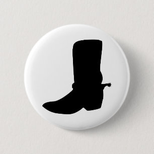 Black Cowboy Boot mit Spurs Button