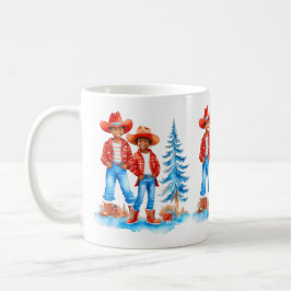 Black Cowboy Cowgirl Couple Winter Weihnachtslands Kaffeetasse