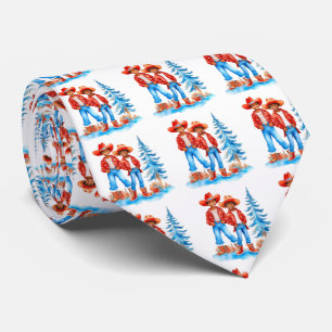 Black Cowboy Cowgirl Couple Winter Weihnachtslands Krawatte