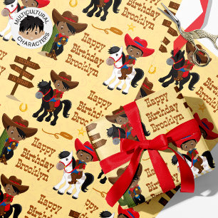 Black Cowboy Personalisiert Wrapper Geschenkpapier