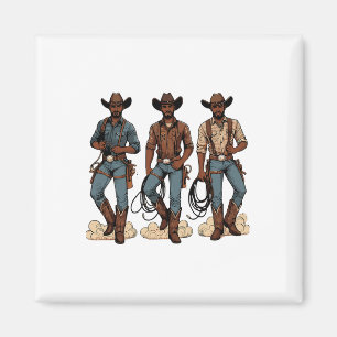 Black Cowboy Western Rodeo Melanin Black History T Magnet