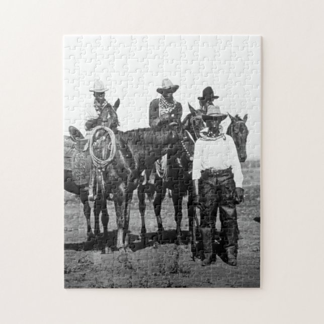 Black Cowboys bei Bonham Texas 1890 Puzzle (Vertikal)