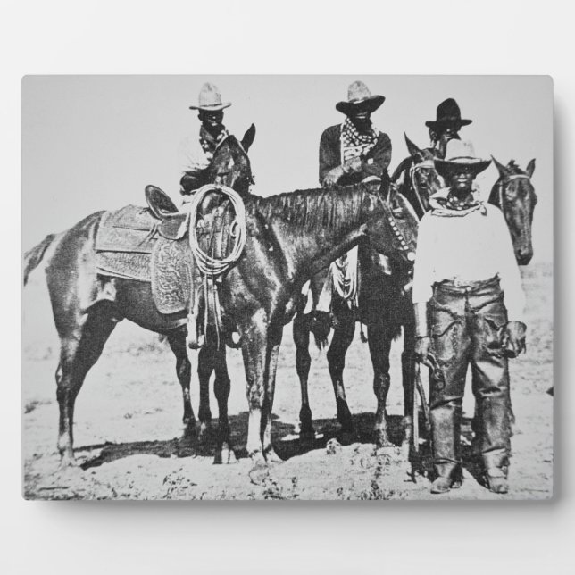 Black Cowboys in Bonham, Texas, c.1890 (b/w Foto) Fotoplatte (Vorderseite)