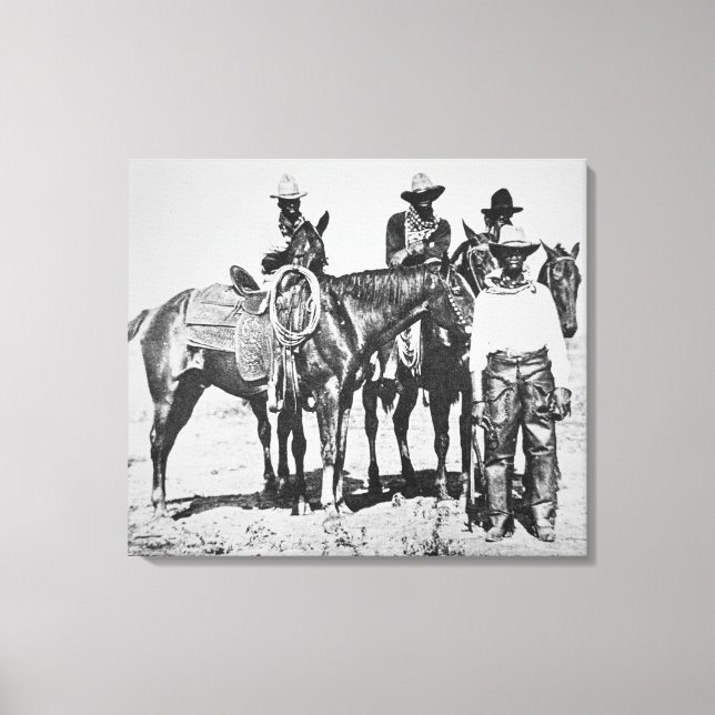 Black Cowboys in Bonham, Texas, c.1890 (b/w Foto) Leinwanddruck (Vorderseite)