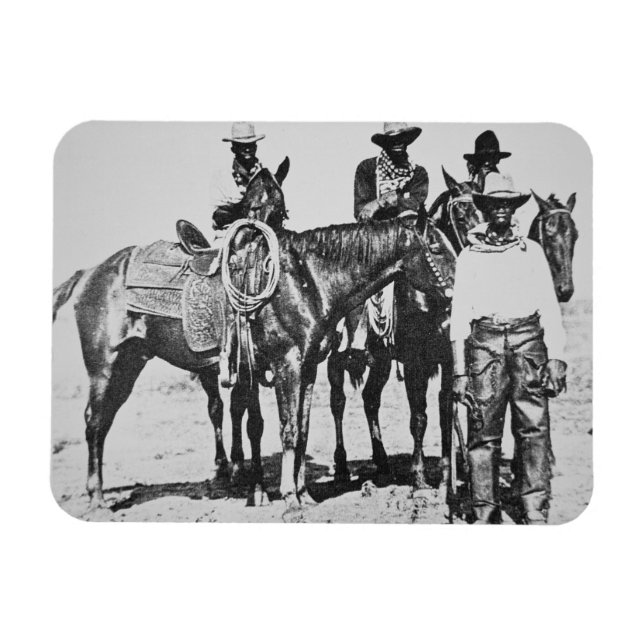 Black Cowboys in Bonham, Texas, c.1890 (b/w Foto) Magnet (Horizontal)