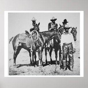 Black Cowboys in Bonham, Texas, c.1890 (b/w Foto) Poster