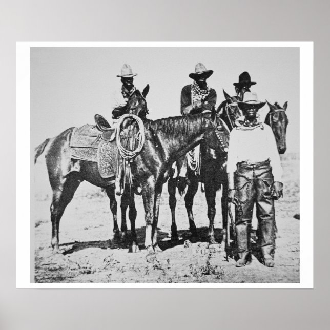 Black Cowboys in Bonham, Texas, c.1890 (b/w Foto) Poster (Vorne)