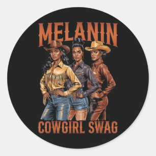 Black Cowgirl Vibes Melanin Black History Texas We Runder Aufkleber