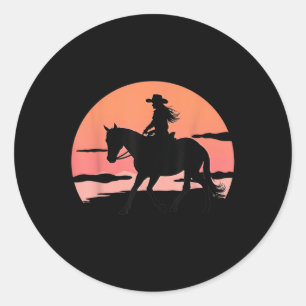 Black Cowgirl Western Rodeo Melanin Black History Runder Aufkleber