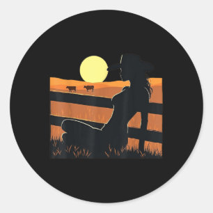 Black Cowgirl Western Rodeo Melanin Black History Runder Aufkleber