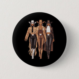 Black Cowgirl Western T-Shirt Rodeo Country Women Button