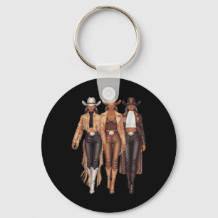 Black Cowgirl Western T-Shirt Rodeo Country Women Schlüsselanhänger