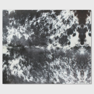 Black Cowhide Print Rustikales Bauernhaus Weihnach Geschenkpapier