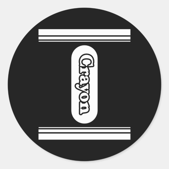 Black Crayon Box Halloween Runder Aufkleber (Vorderseite)