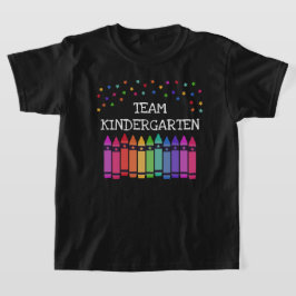 Black Crayons & Stars Team Kindergarten T-Shirt