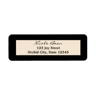 Black & Cream Chic Wedding Address Labels