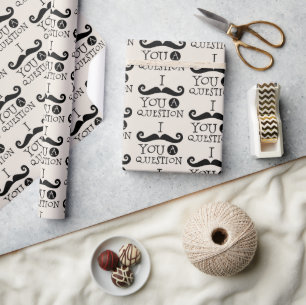 Black Cream Mustache Spaß Geschenkpapier