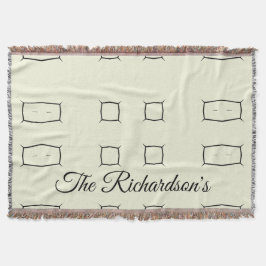 Black Cream Personalized Geometric Minimal Bedding Decke