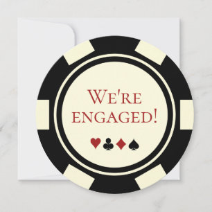 Black-Cream-Poker-Chip der Hochzeitstag-Partnerpar Einladung