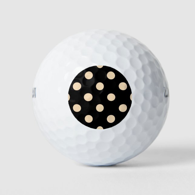 Black Cream Polka Dots Golfball (Vorderseite)